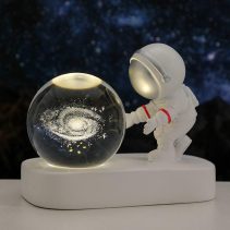 Astronaut Galaxy Crystal LED Lamp